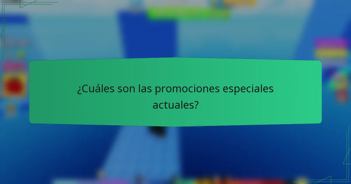 ¿Cuáles son las promociones especiales actuales?